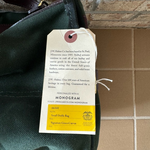 NWT JW Hulme Leather and Canvas Duffle Bag - Picture 5 of 7